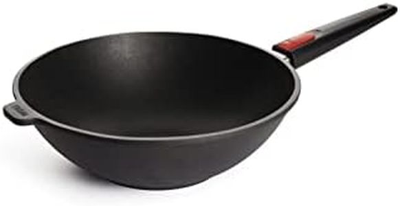Woll Nowo Il 11030 - Padella Wok in Titanio, Diametro 30 cm, Altezza 10 cm, con Manico Rimovibile Adatto a Piani elettrici