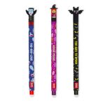 LEGAMI Set of 3 Erasable Gel Pens, The Boo Crew Erasable Heat Sensitive Ink in Black, Purple and Red, Erasable Pen for Halloween, Erasable Pen Erasing Without Eating up the Sheet