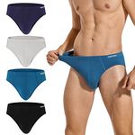 INNERSY Mens Briefs Underwear Multipack Midi Hipster Underpants Cotton Viscose Pants Pack of 4 (M, Black/Blue/Grey/Navy)