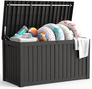 LubanNese Outdoor Storage Box, Waterproof Deck Box, Outdoor Patio Storage Bin, Weatherproof (Black, 180 Gallon)