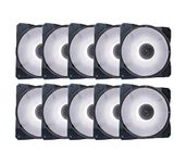 APEVIA CO1012L-WH Cosmos 120mm White LED Ultra Silent Case Fan w/ 16 LEDs & Anti-Vibration Rubber Pads (10 Pk)