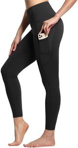 THE GYM PEOPLE High Waist Workout Leggings for Women Tummy Control Yoga Pants Running Athletic Leggings with Pockets Black