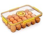 Deecam Egg Storage for Fridge, Freezer Containers Hold Up to 24 Eggs, Egg Holder with Freshness Timer on the Lid, Fridge Organizers and Storage