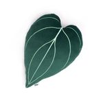 Leaf Shaped Cute Throw Pillow Cushion 16 x 12 Inch Decorative Plush Cushion, Plant Shaped Pillow, Perfect Gifts for Plant Lovers Garden Lovers (Micans Deep Green and Velvet Red)