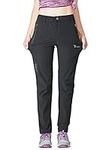 YSENTO Womens Outdoor Walking Hiking Trousers Lightweight Quick Dry Water Resistant Trekking Pants with Zipper Pockets(Black,M)