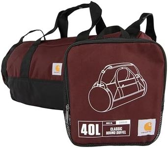 Carhartt Classic Round Duffel with Utility Pouch, Heavy-Duty, Water-Resistant Packable Gear Bag for Jobsite, Gym, and Travel, Port, 40L, 40l