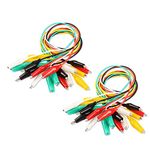 PNGKNYOCN 1.6FT 5 Colors Test Lead Set & Alligator Clips,with Dual Ended Insulators Cable for Electric Circuit Connection, DIY School Experiments.(20-Pack)