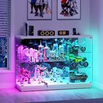 HNEBC 5-Tier Lockable Display Cabinet - with Glass Door,47.2" W Glass Display Case with 7+5 Lights Modes for Collectibles,Lighted Cuiro Cabinet with Human Sensor,China Cabinet for Living Room