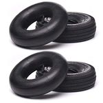 AR-PRO 4.10/3.50-4" Heavy Duty Replacement Tires and Inner Tubes with TR-13 Straight Valve Stem (Set of 2) - for Wheelbarrows, Mowers, Hand Trucks and More