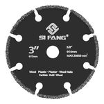 3 Inch Cut Off Wheel for Wood with Nail/Plastics/Plaster/Resin, 3/8" Arbor Tungsten Carbide Blade Cutting Disc, Die Grinder Cut-Off Tools Cutter Attachments