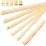 11pcs Pottery Rolling Depth Guide Sticks and Wooden Rolling Pin Set, 3mm 5mm 7mm 10mm 12mm Wooden Rolling Out Sticks, Thickness Strips for Craft Pottery Polymer Clay (5 Sizes)