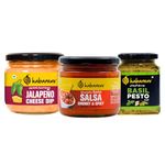 "Habanero's Best Ever Spicy Dips 3-in-1 Combo Pack - Basil Pesto (200g), Spicy Salsa (270g), Jalapeno Cheese Dip (300g) - Dip, Spread, Cook and serve along with pasta and nachos.