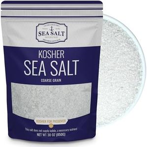 Kosher Sea Salt, Coarse Grain Kosher Salt, Replacement for Table Salt, Non-Iodized, All-Natural, No Additives (30 oz Bag) - Sea Salt Superstore