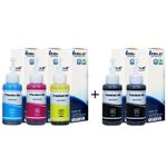 DURA-JET T664 Ink for Epson L130, L360, L380, L361, L565, L210, L220, L310, L350, L355, L365, L385, L405, L455, L485, L550, L555, L605, L1300 Printer Ink (70gm x C/M/Y + 2 PCS Black Set) - 503647