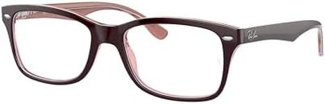 Ray-Ban RX5228 8120 55MM Brown on Transparent Pink Square Eyeglasses for Men for Women + BUNDLE With Designer iWear Eyewear Kit