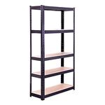 G-Rack Garage Shelving Unit: 150cm x 75cm x 30cm | Single bay, Black 5 Tier Unit | 175kg Load Weight Per tier (875kg Per Rack) | For your Garage & elsewhere! | Shelf unit | Van Racking