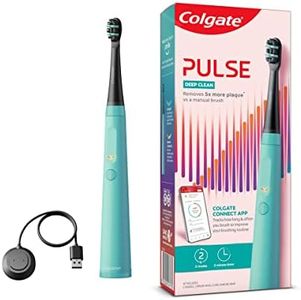 Colgate Pulse Series 1 Connected Rechargeable Deep Clean Electric Toothbrush, 1 Pack with Refill Head, Plaque Removal