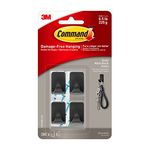 Command Small Matte Black Hooks 17032MB-4EF, 4 Hooks, 5 Strips (17032MB-4ES)