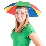 Bedwina Umbrella Hat Pack of 2, Hands-Free, Rainbow Color Beach Party Hats, Adjustable Size Fits All Ages Kids and Adult