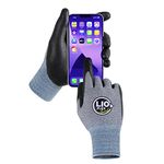 LIO FLEX Nitrile Safety Work Gloves - 3 Pairs, Work Gloves with Grip for Men and Women, Lightweight Touchscreen Utility Working Gloves for Warehouse, Construction, DIY, Home Improvement (Gray, M)