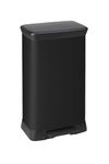 CURVER 50L Kitchen Pedal Deco Bin, 50 Litres, Matt Black, Waste Disposal for Kitchen, Home, Office & Recycling