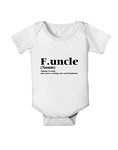TOOLOUD Funcle - Fun Uncle Baby Romper Bodysuit, White, 6-Month