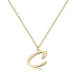 Elegant 18K Gold Script Initial Necklace - Personalized Letter Jewelry for Women, Handcrafted Stainless Steel Pendant, Gift for Anniversary, Birthday, Christmas, Graduation, Valentine, Mother's Day