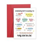 Best Friend Birthday Gifts for Women, Friendship Best Friend Birthday Gifts for Women, Happy Bday Gifts for Bestie, Bestie Birthday Card, Bestie Gifts for Women Soul Sister Bff, Happy Greeting Card