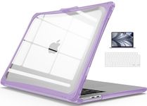 IBENZER Heavy Duty Case for M2 2023 MacBook Air 15 inch, Hexpact case with Screen Film&Keyboard Cover for Model A2941, Protective Cover for New M2 Mac Air 15.3 in, Lilac Purple, HPE-AT15-KK-LLPU+2