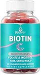 Biotin Hair Growth Vitamin Supplement Gummies with 5000mcg for Women or Men | Added Essential Multivitamins Support Skin Collagen & Nails | Vegan Friendly | Strawberry Flavour (60 Count)