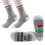 JXGZSO 1 Pair Papa Golf Dad Golf Gift Best Papa/Dad/Grandpa By Par co-tton Socks Father’s Day Dad Men Birthday Gift (Best Grandpa 1 Pair CA)