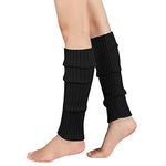 Zando Womens Fashion Warmers Adult Junior 80s Ribbed Knitted Long Socks for Party Sports Casual Socks, B Black, One Size