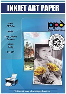 PPD Inkjet Canvas 100% Real Printable Cotton Canvas 11 x 17" 125lbs. 340gsm 17mil x 10 sheets (PPD084-10)