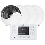 Q Acoustics E120 White - Bluetooth Ceiling Speaker System with Touch Panel Wall Amplifier and DAB+ Digital Radio - 4 x NCSS6