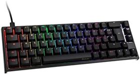 Ducky ONE 2 SF - 65% Mechanical Gaming Keyboard with Cherry MX Silent Red Switches, RGB Lighting, PBT Double Shot Keycaps and Removable Cable - Mechanical Keyboard DE Layout