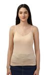 Ketmartcotton Slip Innerwear Padded Slim Fit Camisole with Adjustable Strap for Womens/Girls (Size-XL, Cream