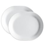CORELLE Glass Serving Platter - Pack of 2, White