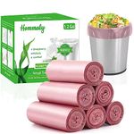 Hommaly 1.2 Gallon 240 pcs Small Pink Trash Bags, Strong Garbage Bags, Bathroom Trash Can Bin Liners Unscented, Mini Plastic Bags for Office, Waste Basket Liner, Fit 4.5,5,6 Liters, 0.5,0.8,1,1.2 Gal