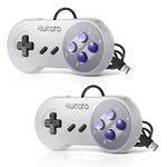 2X Classic SNES USB Controller for Retro Gamings, kiwitatá Super NES Wired USB Joypad Game Controller for Windows PC Mac Raspberry Pi