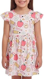 Unique Baby Milk Silk Girls Back to School Dress First Day of Kindergarten Dress Toddler Outfits for Girls (12Y, Pink Bunny)