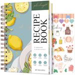 PLANBERRY Recipe Book – Blank Hardcover Cookbook to Write In Your Own Recipes – Empty Cook Book Journal to Fill In – Blank Family Recipe Notebook – 60 Recipes, 6.3”x8.4” (Lemon Bliss)