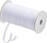 (White) - 55 Yards Single Fold Bias Tape Maxi Piping Trim Welting Cord from Cotton Polyester for Sewing Trimming Upholstery, 2.5 mm, 1/2 Inch (White)