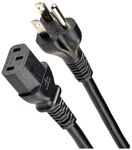 Amazon Basics Computer Monitor TV Replacement Power Cord - 6-Foot, Black, 5-Pack