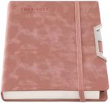 Academic Diary 2024-2025,Diary 2024-2025 Day Per Page, Hardcover Organized from July 2024 to June 2025, Agenda A5 Daily Monthly Planner with Monthly Tabs, Inner Pocket,Pen,Pen Loop,Stickers (Pink)