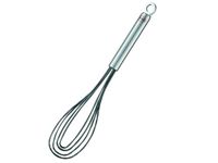 Rosle 22 cm Stainless Steel Silicone Flat Whisk, Black