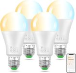 DUSKTEC Bluetooth Smart Bulb E27, 130W Equivalent Alexa Light Bulbs, 12W 1300 LM Smart Light Bulbs, Warm White to Daylight Dimmable Edison Screw Bulb APP and Voice Control, No Hub, 4 Pack