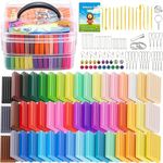 CiaraQ Polymer Clay 50 Colors Starter Kit - Oven Bake Modeling Clay for Kids & Artists, Non-Sticky DIY Clay with Sculpting Tools, Fun Gift for Children Ages 4+, 2.8 lb
