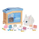 Little Live Pets Mama Surprise - Bunny Feed & Nurture Mama Mama Magically Has 3 Babies! Interactive Mama Bunny and Hutch Playset 20+ Sounds and Reactions Dress Babies With Accessories For Kids Ages 4+