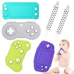 Chuya Baby Teether Toys,Remote Teething Toys Chew Toy for Babies 3-12 Months(4 Pack),Silicone Baby Teething Toys for Infant Toddlers, BPA-Free, Game Controller Toy