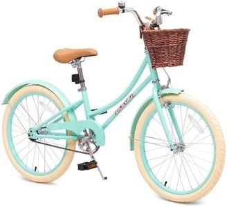 ACEGER Girls Bike with Basket, Kids Bike for 4-9 Years, 14 inch with Training Wheels, 16 inch with Training Wheels and Kickstand, 20 inch with Kickstand. (Spring Green3, 20 inch)